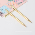 Slim Hotel Twist Action Metal Slim Gold Color Cross Ball Pen with Custom Logo